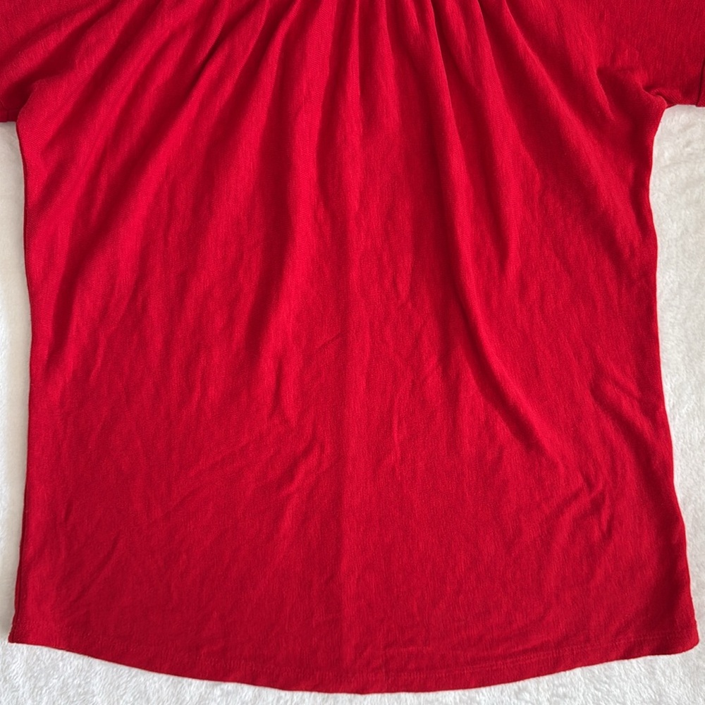 Maeve by Anthropologie | Mariah Gathered Turtleneck Lightweight Sweater Red (M) - Picture 6 of 16